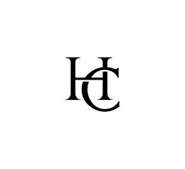 Initial Letter Logo. Logotype design. Simple Luxury Black Flat Vector HC