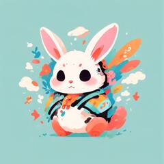 Obraz na płótnie Canvas color pop art of bunny