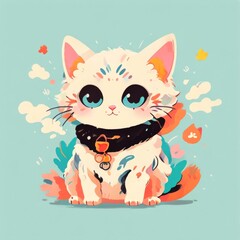 color pop art of cat