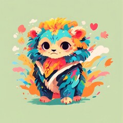 color pop art of lion