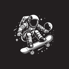 illustration of a astronout  with a snowboard