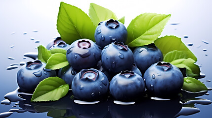 Ripe blueberries close-up