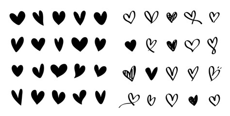 various heart icon collection red