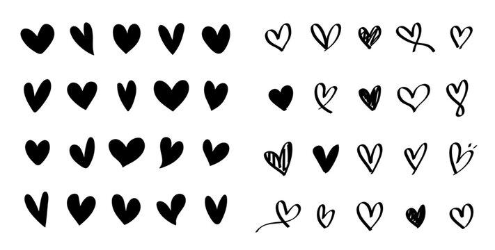various heart icon collection red