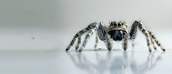 Spider Isolated on Grey Background