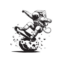 astronout vector black and white © creativediastudio