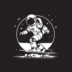 astronout illustration in the space