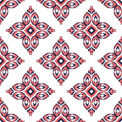 Ikat Flower Pattern Ethnic Geometric native tribal boho motif aztec textile fabric carpet mandalas African