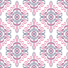 Ikat Flower Pattern Ethnic Geometric native tribal boho motif aztec textile fabric carpet mandalas African