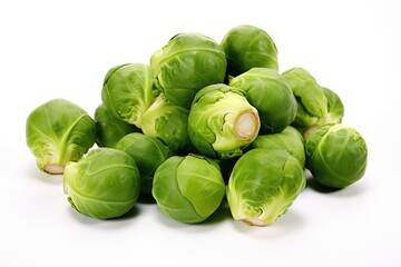 Brussels sprouts, vegetable , white background.