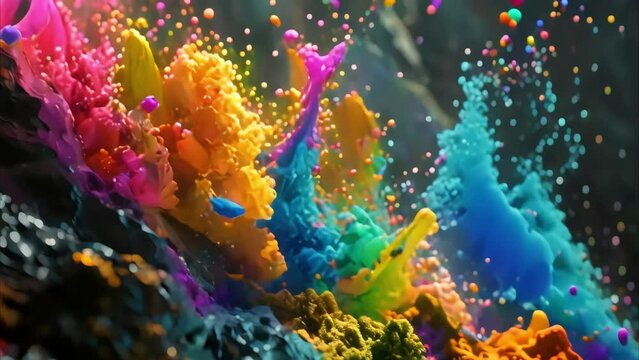 cinematic paint spill Footage 4k