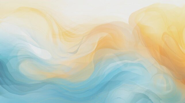 yellow and soft blue abstract colorful background with waves