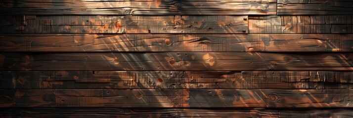 Close Up of Wooden Wall With Clock. Generative AI