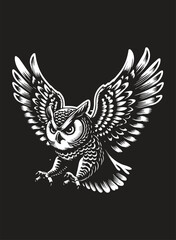 illustration of an owl in flight