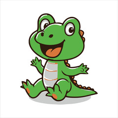 cute crocodile with a smile