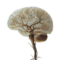 Brain Model With Tree Growing Out
