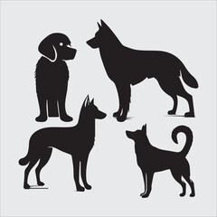 silhouettes of dogs