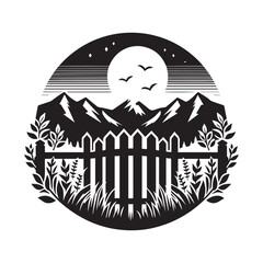 wooden fence garden silhouette