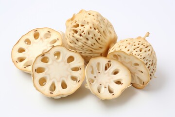 Lotus root, vegetable , white background.