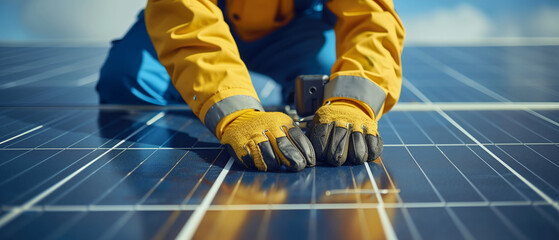 technician ensuring reliability in solar panel installation