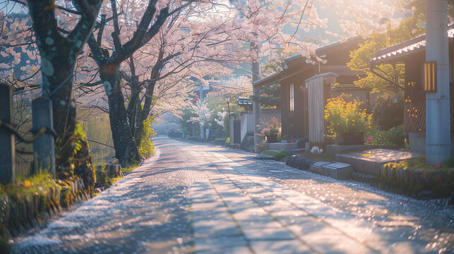 sakura in the street