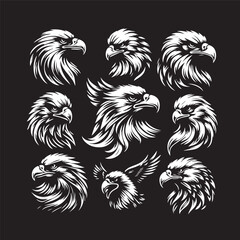 illustration of a falcon set