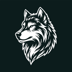 wolf head isolated on white