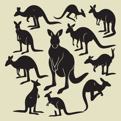 seamless pattern with kangaroo