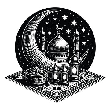 islamic ramadan mubarak illustration for decoration or greeting card and etc
