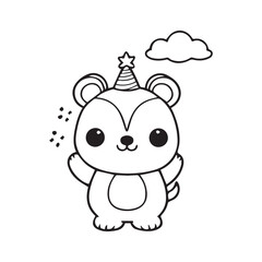 cute cartoon line art