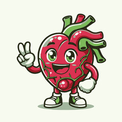funny heart cartoon