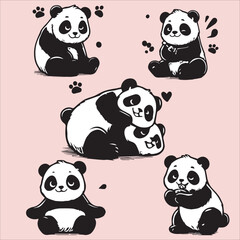 set of panda