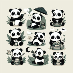 Obraz premium panda and bamboo