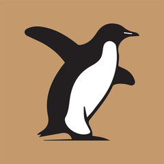 penguin silhouette vector