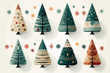 Watercolor Christmas Set. Holly, Scarf, mitten, hat Santa Claus and lollipop, on an isolated white background
