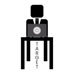 2d illustration business target concept