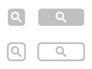 シンプル角丸検索ボタン：灰色セット