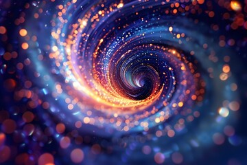 Abstract Spiral Cosmic Wormhole with Bright Lights