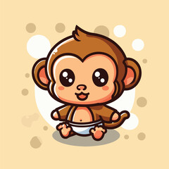 baby monkey cute cartoon