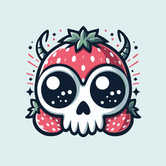 skull with red apple