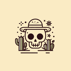 skull line vector illustration