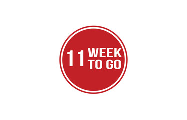 11 week to go red banner design vector illustration