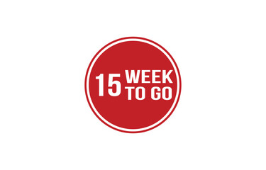 15 week to go red banner design vector illustration