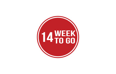 14 week to go red banner design vector illustration
