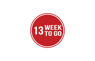 13 week to go red banner design vector illustration