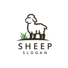 Sheep Logo Design Template, Sheep Farm Company Symbol