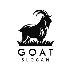 Goat Logo Design Template, Premium Goat Farm Company Symbol