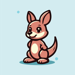 kangaroo cute kids cartoon vector illustration