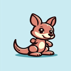 kangaroo cute kids cartoon vector illustration