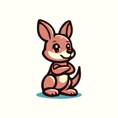 kangaroo cute kids cartoon vector illustration